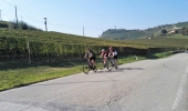 A vélo à travers les vignobles dans le Piémont. 