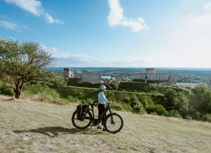 Chateau Gaillard, a highlight along the Seine River cycleway, greenway, voie verte, cycling, bike, Seine, Normandy, self-guided